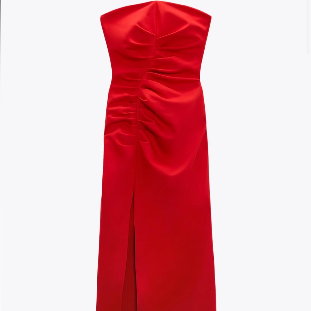 Zara ruched midi dress